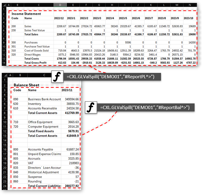 Get a Income Satement or Balance sheet using excel from Xero or Quickbooks